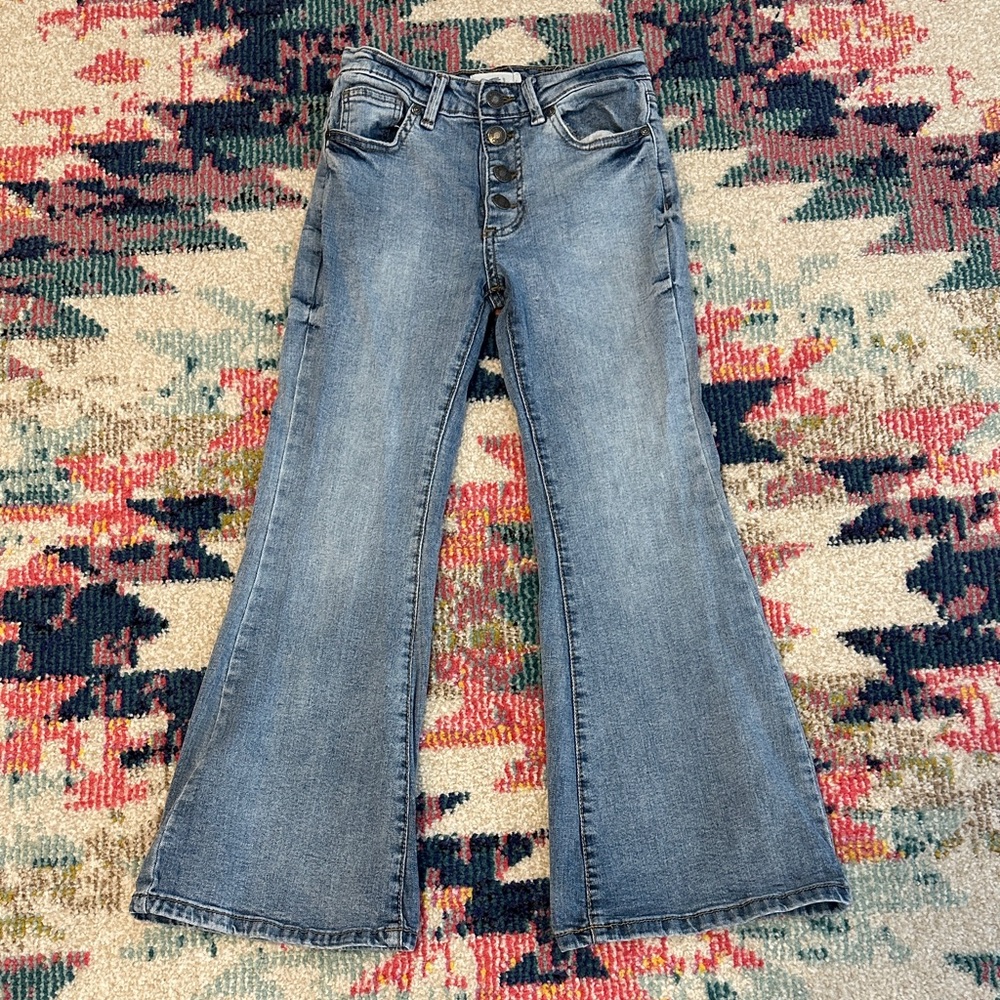 Girls Blue Flared Jeans
